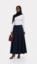 COTTON DENIM MAXI SKIRT