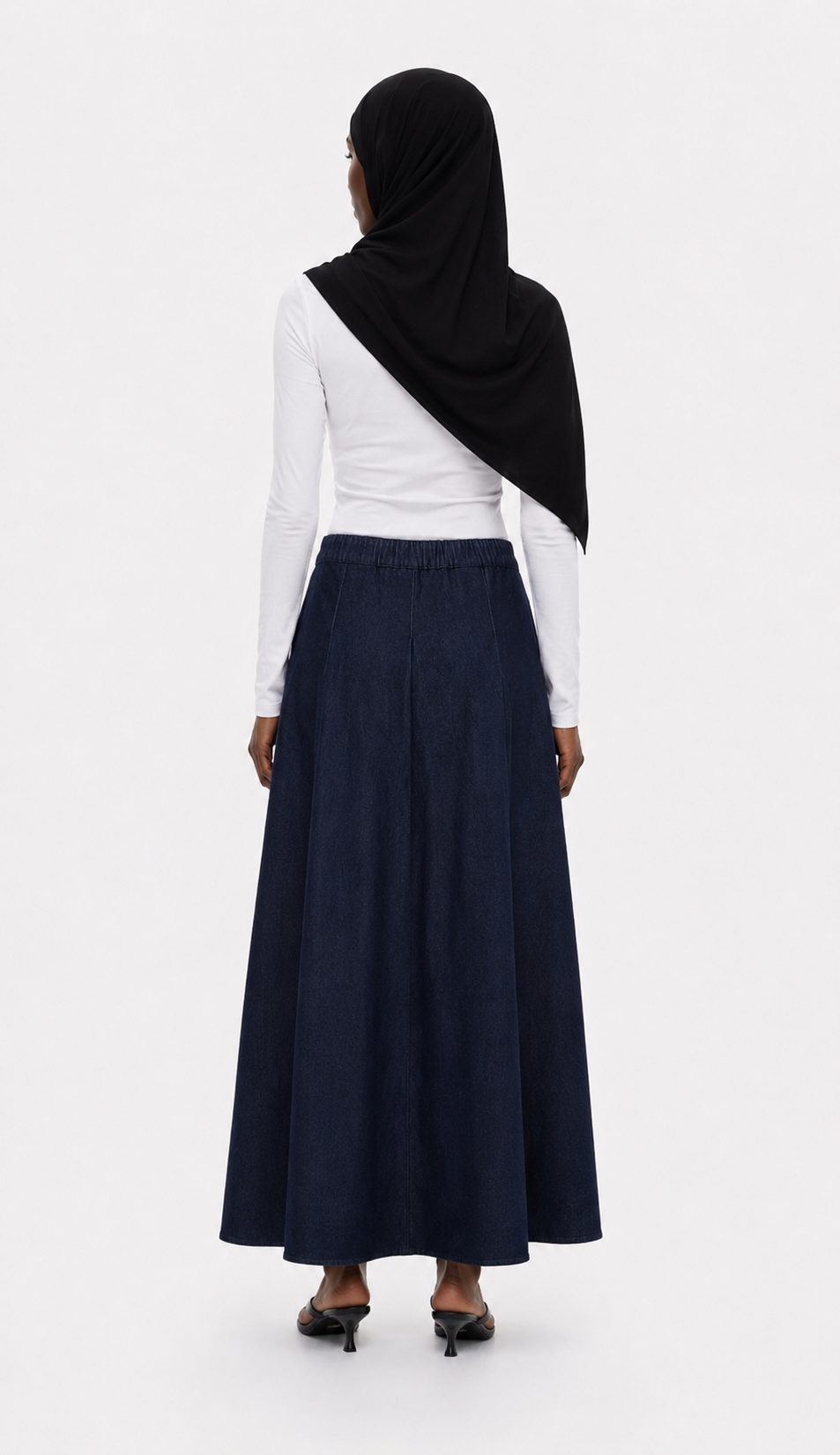 COTTON DENIM MAXI SKIRT