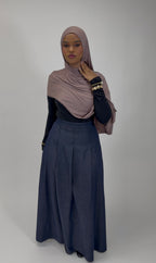 COTTON DENIM MAXI SKIRT